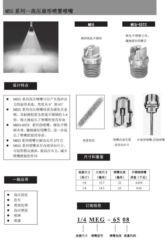 高壓扇形噴嘴(圖3) 高壓扇形噴嘴噴嘴結(jié)構(gòu)圖解